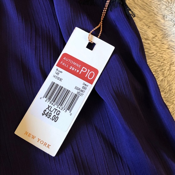 🆕Dex Lace Sleeve Top Purple/Black XL - Picture 6 of 10